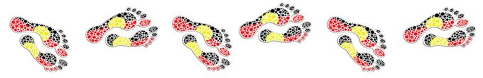 Aboribinal artwork of footsteps