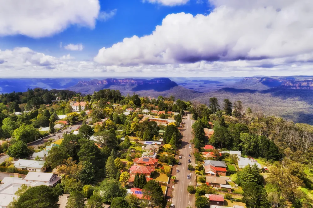 A scenic view of the Blue Mountains
